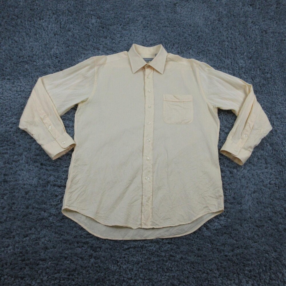 Hickey Freeman Shirt Mens Large 16-34 Dress Check Button Up Made in Canada